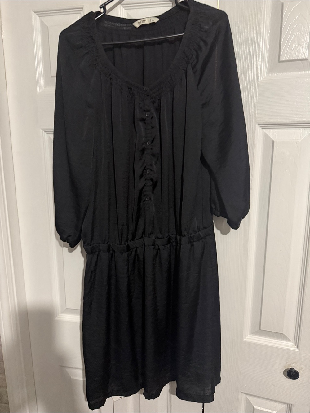 Black Button-Front Lightweight Dress